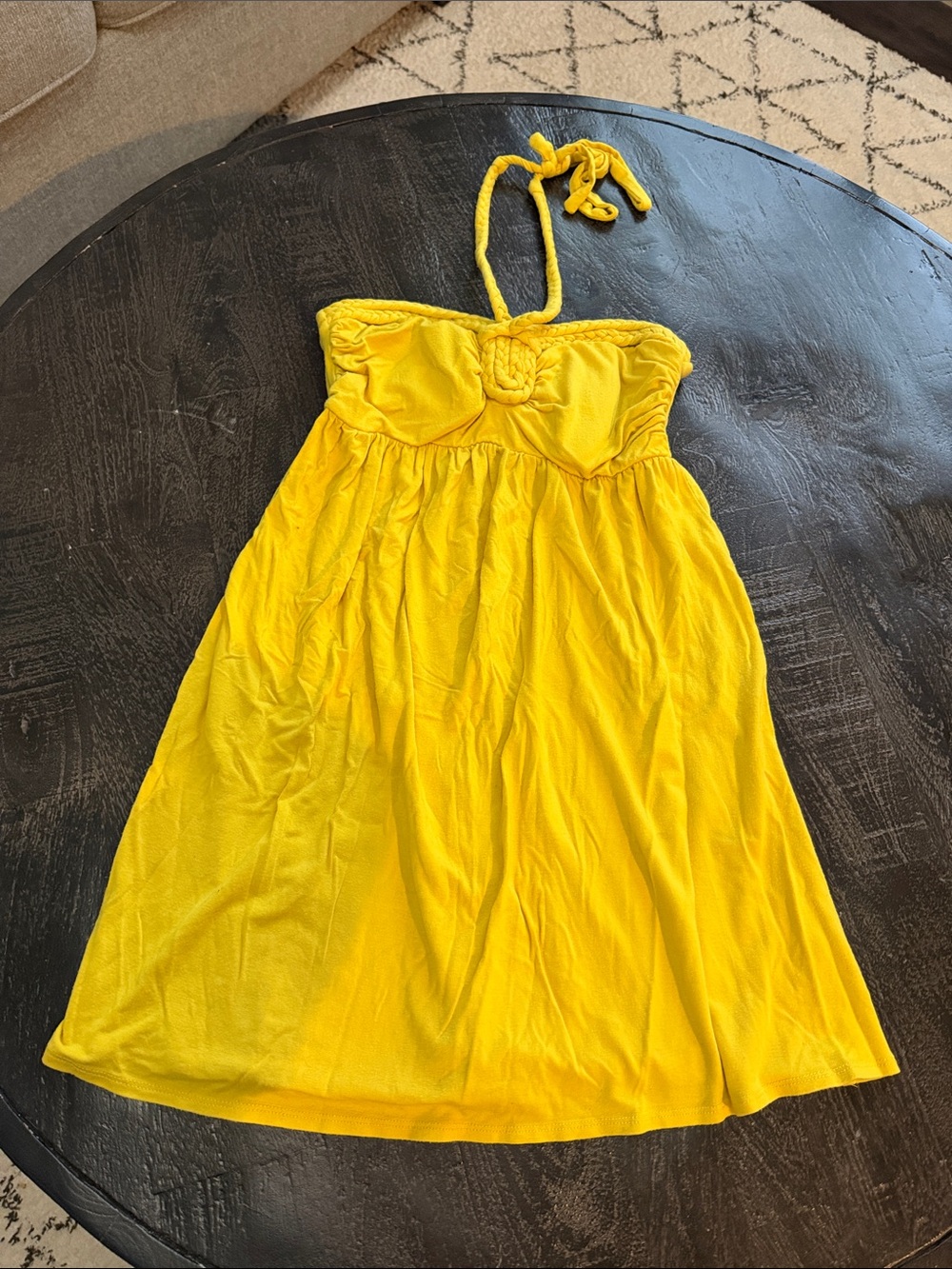 Y2K Moa Moa Bright Yellow Strapless Mini Dress
